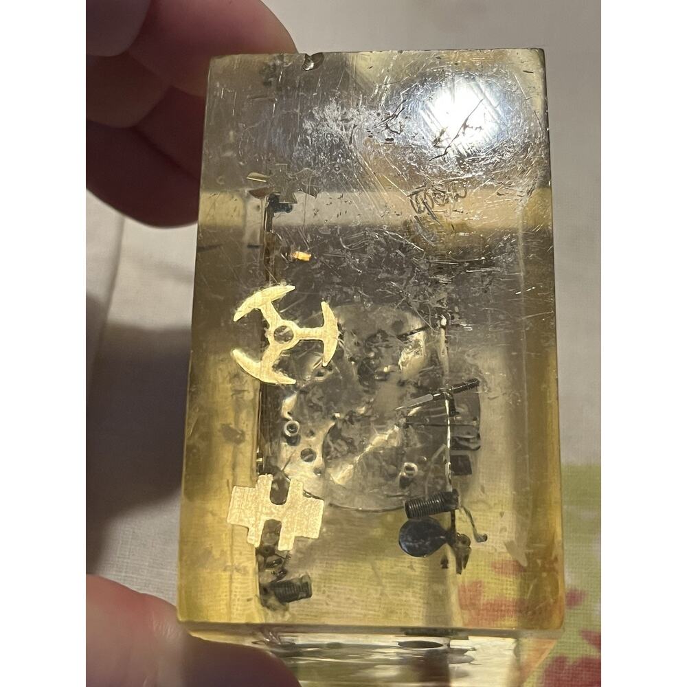 Exploding Watch In Resin Steampunk Modernist Paperweight MCM - Picture 5 of 9
